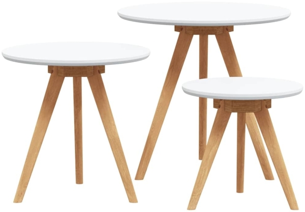 vidaXL Couchtisch 3 pcs Braun Massivholz aus Walnuss 42009908