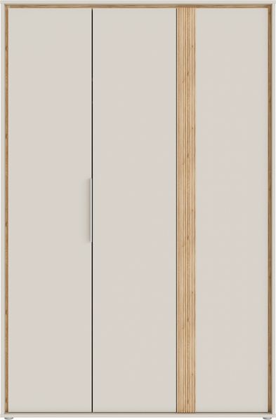 Drehtürenschrank >WEXLIN< 5 Böden, 1 Stange, Sand / Mauvella Eiche - 126,3x193,7x60cm (BxHxT)