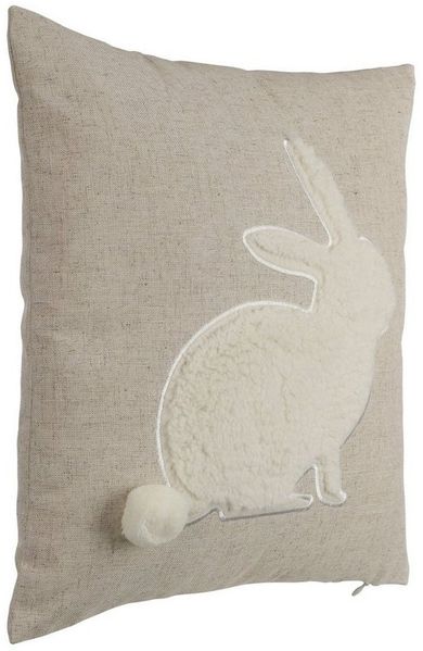 EGLO Living Dekokissen Chevery, Osterkissen, Deko Osterhase, Polyester, Leinen, beige, creme, 45x45 cm