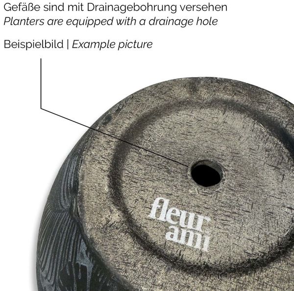 Linea Betontopf mit geriffelter Oberfläche Ø 37 cm, Höhe 30 cm grau Bild 6