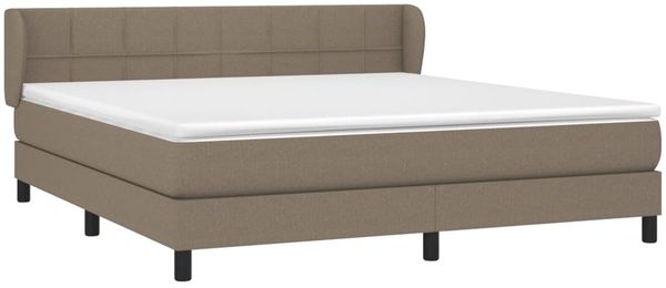 vidaXL Boxspringbett mit Matratze Taupe 180x200 cm Stoff 3126265 Bild 3