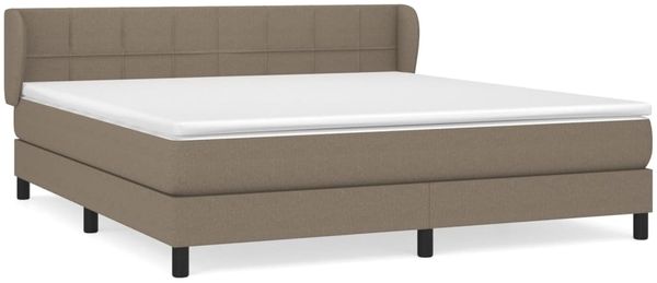 vidaXL Boxspringbett mit Matratze Taupe 180x200 cm Stoff 3126265 Bild 2