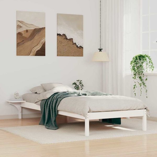 vidaXL Bettgestell mit Nachttischen Weiß 80 x 210 cm 873218