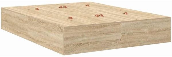 vidaXL Aufbewahrungsbettgestell mit Speicher Sonoma-Eiche 140 x 200 cm 3335375 Bild 5