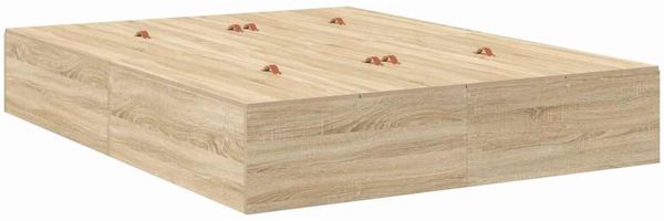 vidaXL Aufbewahrungsbettgestell mit Speicher Sonoma-Eiche 140 x 200 cm 3335375 Bild 8