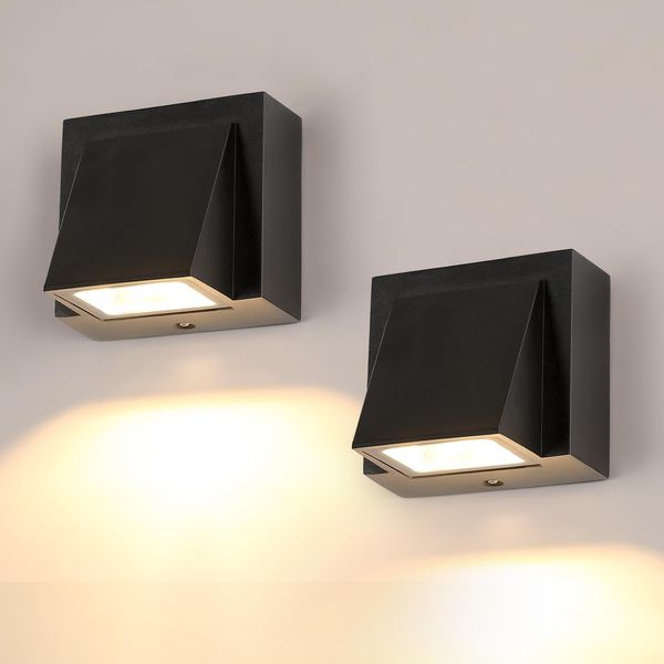 Comely 2 Stücke LED Wandleuchte, 5W LED Wandlampe Innen/Aussen, 6500K IP65 Wasserdicht, Moderne LED Wandleuchte Innen/Außen für Außenbereich Terrasse Garage Garten