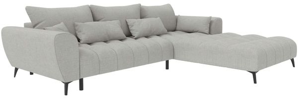 Stoff Ecksofa Avino L Form - Chenille - silber - Rechts