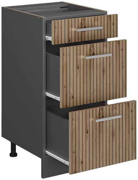 Küchenunterschrank R-Line Artisan-Eiche 40 cm mit Schubladen, ohne Arbeitsplatte Vicco Bild 4
