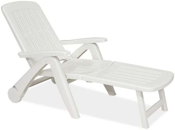 BICA Cancun Sonnenliege weiß, Sonnenliege verstellbar, Sonnenliege mit Rollen, Poolliege