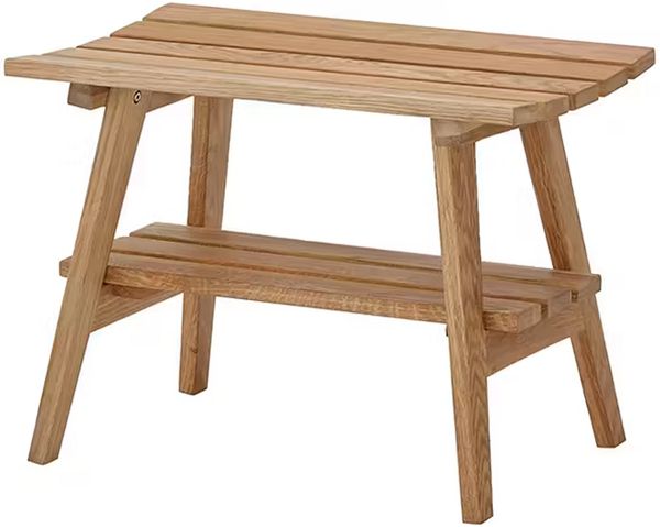 Bank >BANTRY< in holzfarben, Eiche massiv geölt - 60x45x36cm (BxHxT)