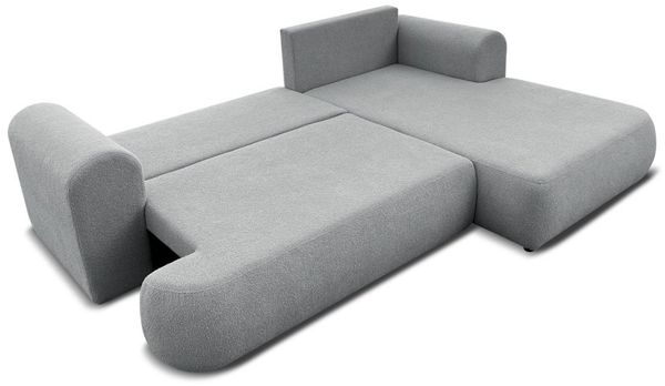 Ecksofa Schlafsofa ANIKE Stoff Now or Never Grüngrau Ottomane Rechts Bild 2