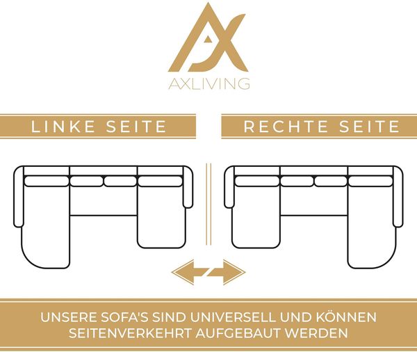 AX LIVING Lovere ecksofas groß 314 cm dunkelgrau Wohnlandschaft Bild 4