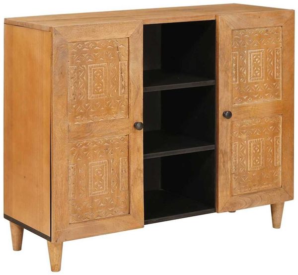 vidaXL Sideboard 90 x 33 x 75 cm Massivholz Mango 4018108