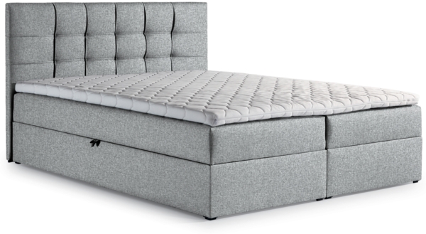 99rooms Stefan Boxspringbett Strukturstoff LARS Dunkelblau 140x200 cm Bild 5