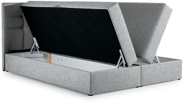 99rooms Stefan Boxspringbett Strukturstoff LARS Dunkelblau 140x200 cm Bild 3