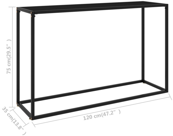 vidaXL Konsolentisch Schwarz 120 x 35 x 75 cm Hartglas [322816] Bild 5