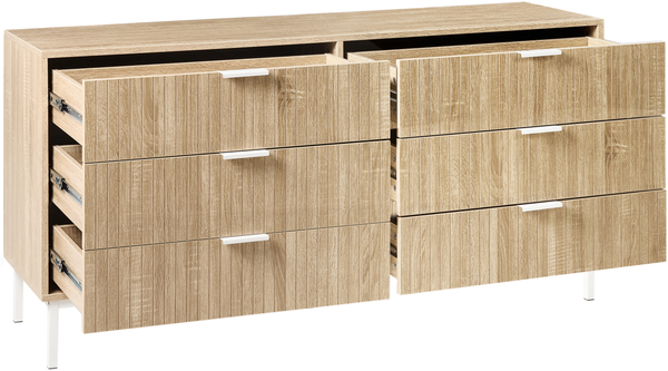 Kommode mit 6 Schubladen ROYALLA Hellbraun Bild 4