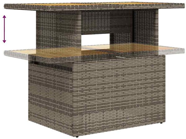 vidaXL 10-tlg. Garten-Sofagarnitur mit Kissen Grau Poly Rattan 3327084 Bild 9