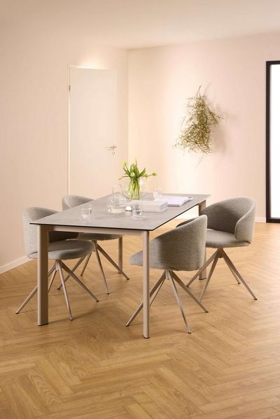 ACTONA GROUP Esstisch Palermo, Esstisch, Tischplatte grau Anista rau keramisch, 160x90x75cm