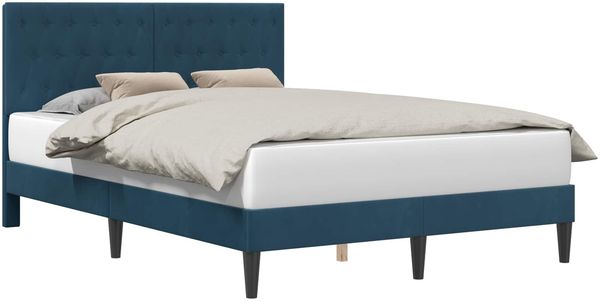 vidaXL Bettrahmen mit Kopfteil Blau 120 x 190 cm Samt 42027654 Bild 2