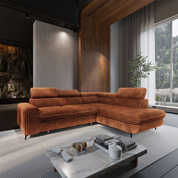 Masseno Ecksofa VELISS mit Schlaffunktion L-Form, Sofa mit Bettkasten
