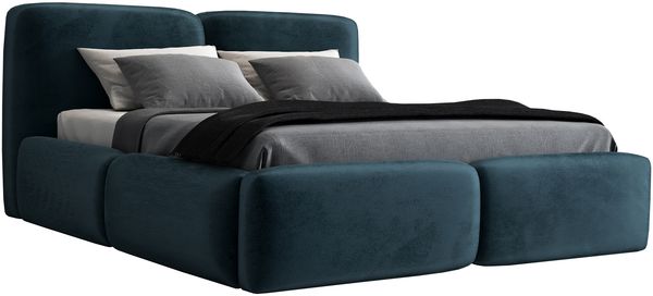 Polsterbett OLKE 120x200 ohne Matratze mit Bettkasten und Lattenrost. Farbe: Azur 12 Bild 4