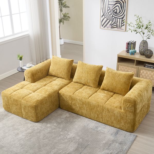 2-Sitzer Cordsofa, hohe Lehne, Seitentaschen, Metallfüße