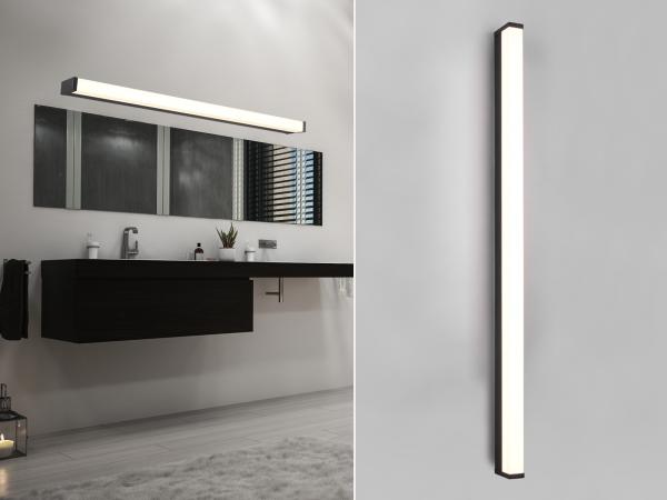 LED Badezimmer Wandleuchte FABIO in Schwarz 120cm - Spiegelleuchte