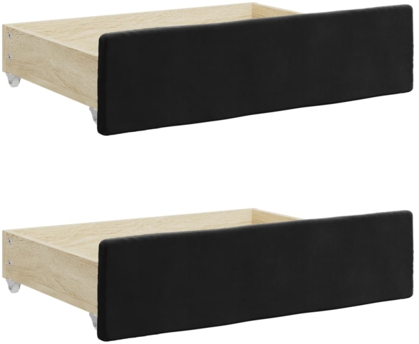 vidaXL Tagesbett Ausziehbar mit Schubladen Schwarz 80x200 cm Samt 3197346 Bild 6