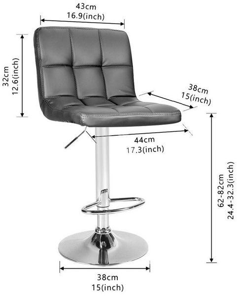 CCLIFE Barhocker Barhocker Barstühle 2st höhenverstellbar 62-82cm 360° drehbar