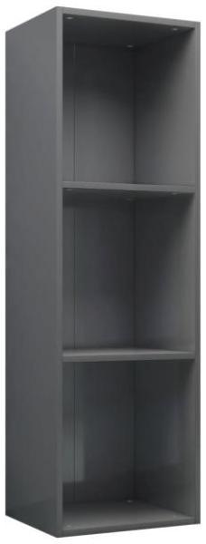 vidaXL Bücherregal/TV-Schrank Hochglanz-Grau 36x30x114cm Holzwerkstoff