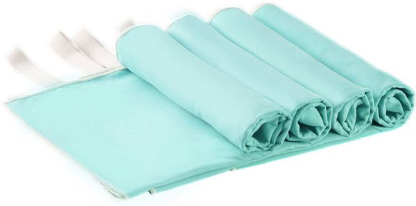 OTTO home Handtücher Leoa, diverse Größen, Sporthandtuch, Reisehandtuch, Strandtuch, Microfaser (4-St), sehr leicht, kompakt, schnelltrocknend, Mikrofaser mit Kontrastnaht