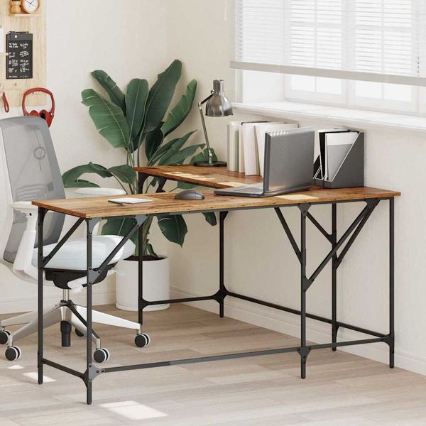 vidaXL Schreibtisch Altholz 149 x 149 x 75 cm Holzwerkstoff 882862