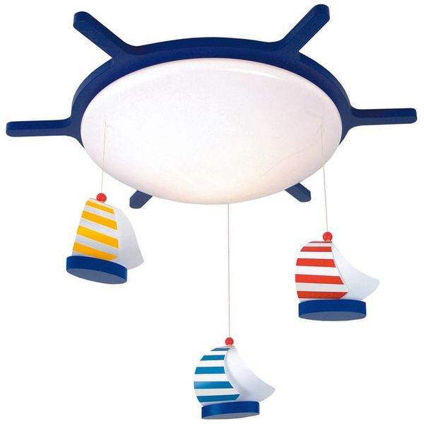 Bunte Deckenleuchte fürs Kinderzimmer, bruchsichere Deckenschale SEGELBOOTE