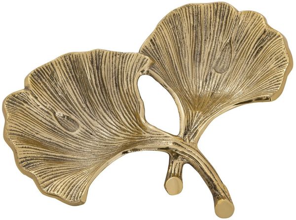 Amagohome Snackschale Dekoschale Schale Aluminium Ginkgo 2 Blatt Blattschale, Aluminium