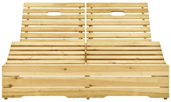 vidaXL Doppel-Sonnenliege mit Beigen Auflagen Kiefer Imprägniert 3065987 Bild 4