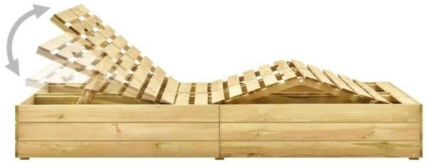 vidaXL Doppel-Sonnenliege mit Beigen Auflagen Kiefer Imprägniert 3065987 Bild 3