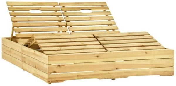 vidaXL Doppel-Sonnenliege mit Beigen Auflagen Kiefer Imprägniert 3065987 Bild 2