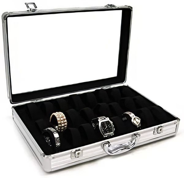Yudu Uhrenbox Uhrenkoffer Schaukasten für 24 Uhren Armbände