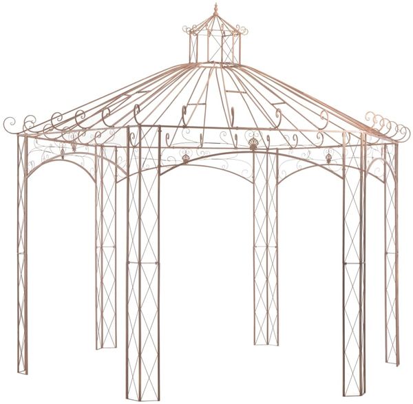 vidaXL Gartenpavillon Antikbraun 4 m Eisen 45439