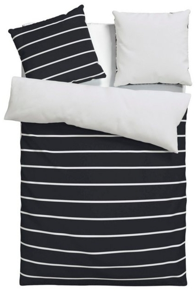 my home Bettwäsche Katja, Linon, 2 teilig, Bettwäsche aus Baumwolle, Bettwäsche mit Streifen-Design, Wendeoptik Bild 4