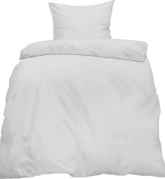 KH-Haushaltshandel Bettwäsche Seersucker Bettwäsche 135x200 +80x80cm, uni einfarbig, weiß, Seersucker, 2 teilig, Reißverschluß, bügelfrei