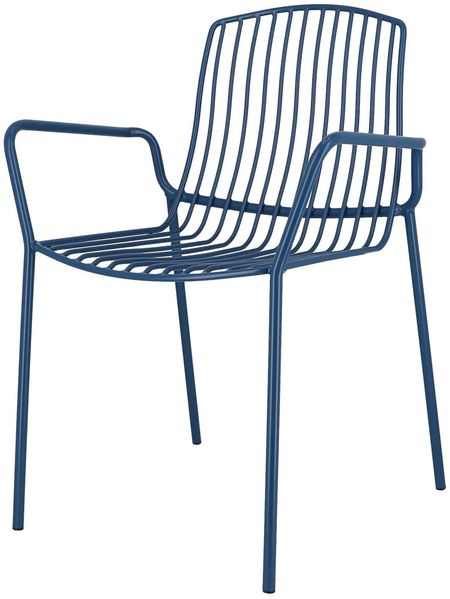 Mori Outdoor Stuhl aus Stahl blau mit Armlehnen Bild 6