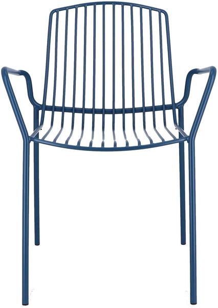 Mori Outdoor Stuhl aus Stahl blau mit Armlehnen Bild 5