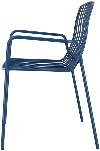 Mori Outdoor Stuhl aus Stahl blau mit Armlehnen Bild 7