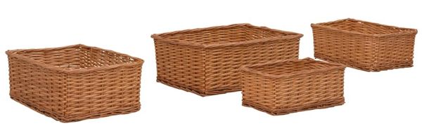 vidaXL 4-tlg. Korb-Set Ineinander Schachtelbar Braun Weidengeflecht 286980