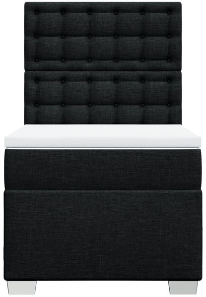 vidaXL Boxspringbett mit Matratze Schwarz 90x190 cm Stoff 3292659 Bild 6