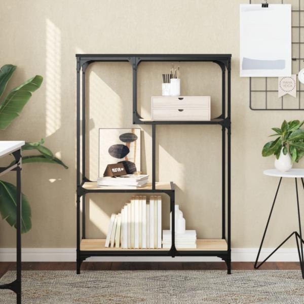 vidaXL Bücherregal Sonoma-Eiche 81x36x115 cm Holzwerkstoff und Stahl 835405