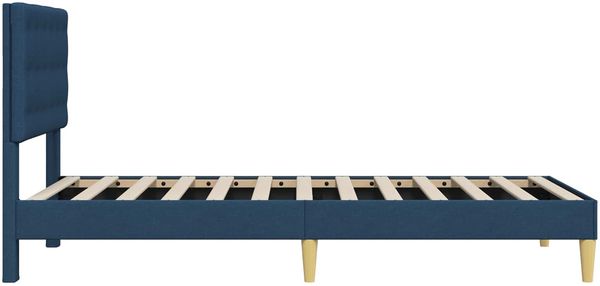 vidaXL Bettrahmen mit Kopfteil Blau 90 x 200 cm Stoff 42027772 Bild 5