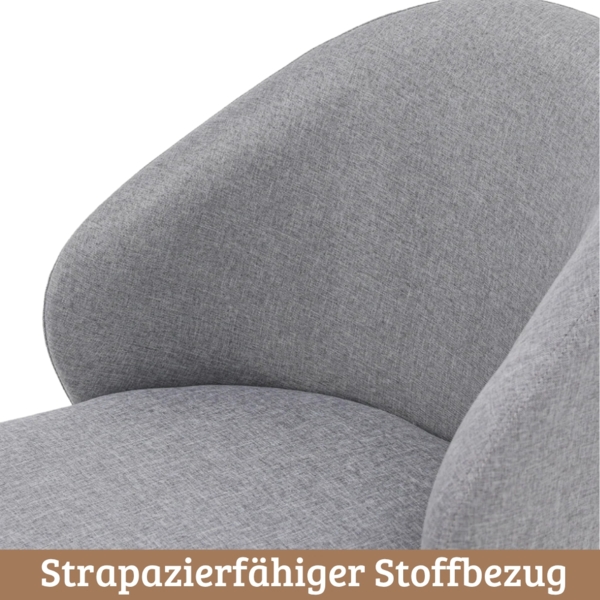 DELUKE® Esszimmerstühle 2er Set ERIK - Stoffbezug, Eichenholz Beine| Gepolsterte Sitzfläche | Skandinavisch Minimalistisch, Stühle Esszimmer | Hellgrau Bild 3
